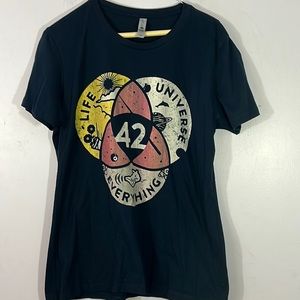 Womens 42 The Answer To Life Universe And Everything Science Design T-Shirt